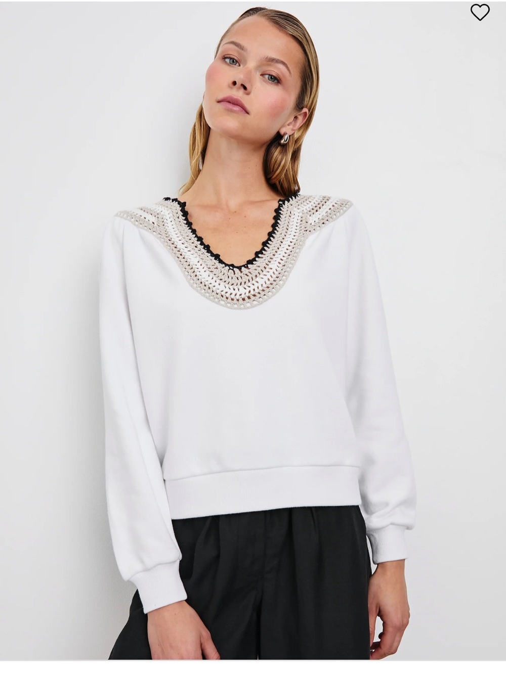 Rails Sava Sweatshirt Ivory With Crochet